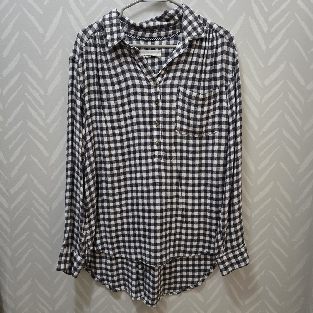Anthropologie Monochrome Checkered Shirt